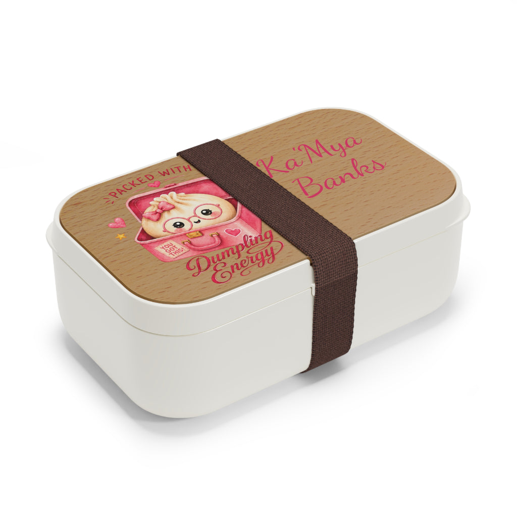 Personalized Bento Lunch Box — "Packed with Dumpling Energy" Cute Kawaii Kids Lunchbox