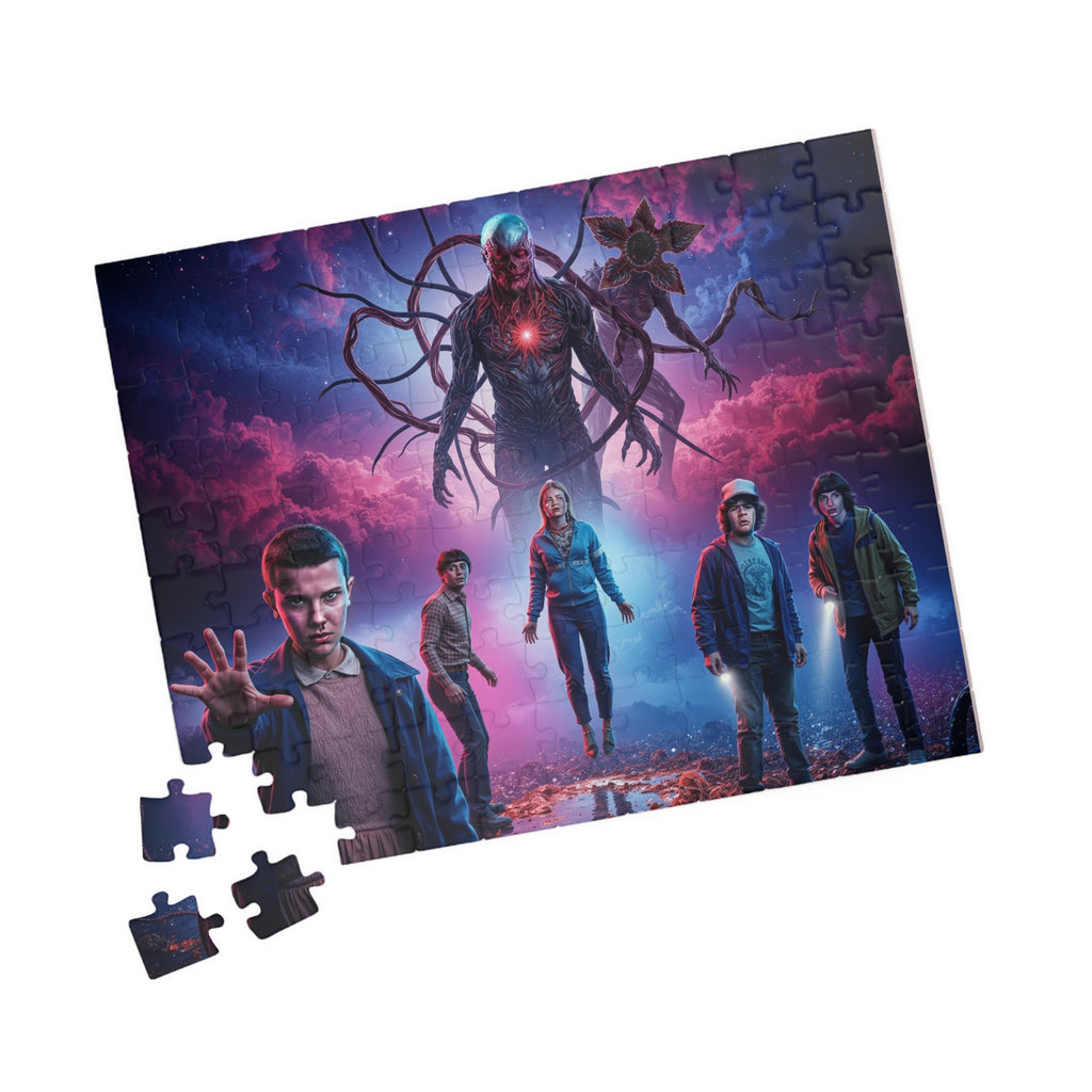 Stranger Things Illustrated Puzzle — Sci‑Fi 500/520/1014‑Piece Jigsaw (Cast & Mind Flayer Art)