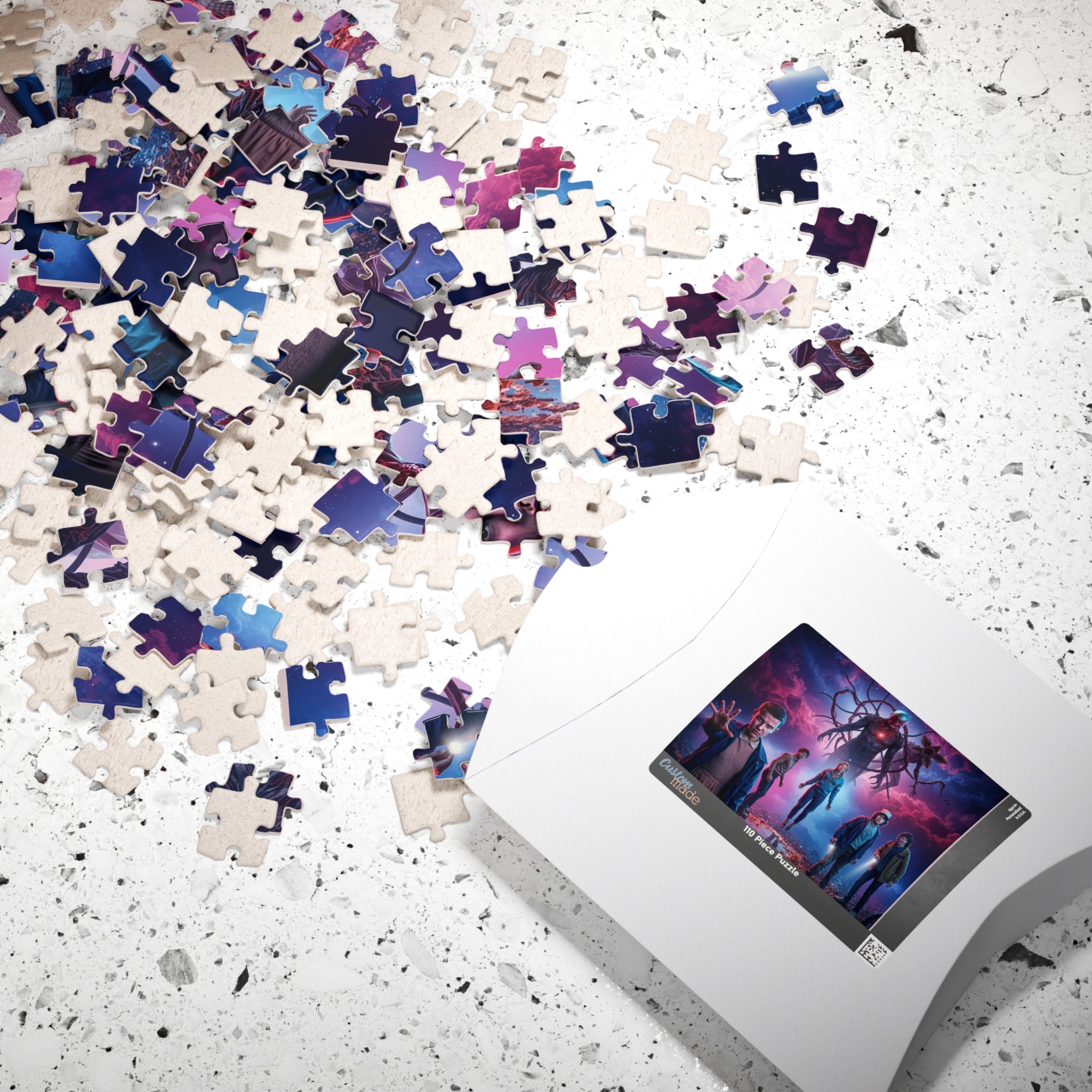 Stranger Things Illustrated Puzzle — Sci‑Fi 500/520/1014‑Piece Jigsaw (Cast & Mind Flayer Art)