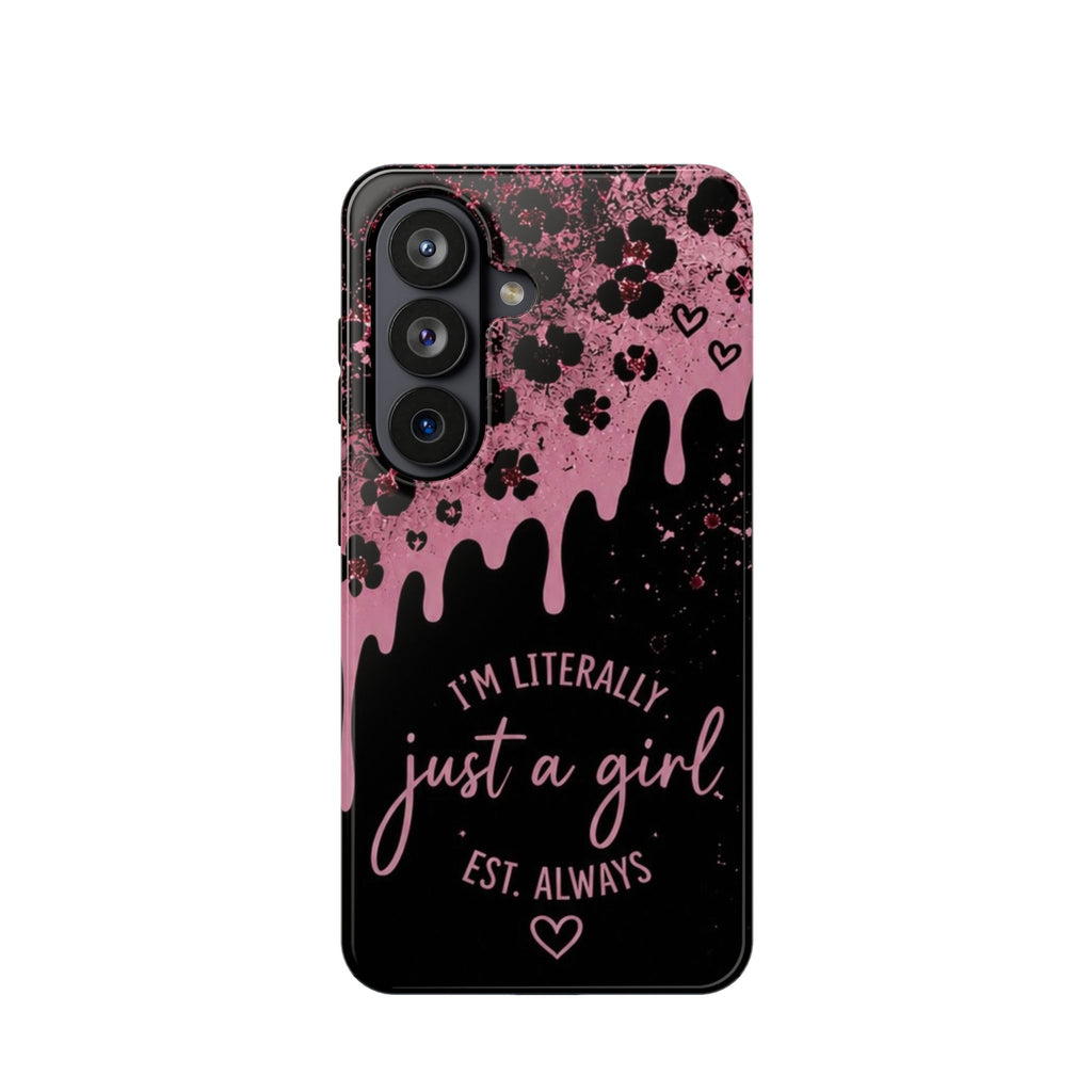 Phone Case — "I'm Literally Just a Girl" Pink Drip Magnetic Impact-Resistant Case