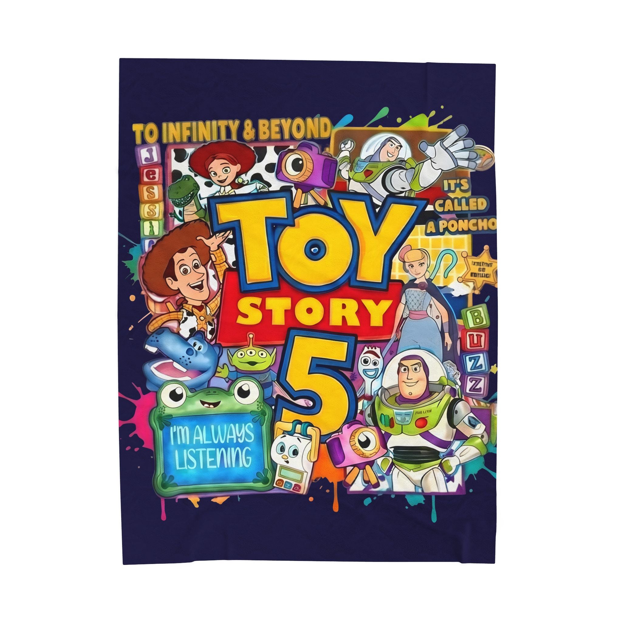 Toy Story 5 Velveteen Plush Blanket — Kids Disney Pixar Character Throw