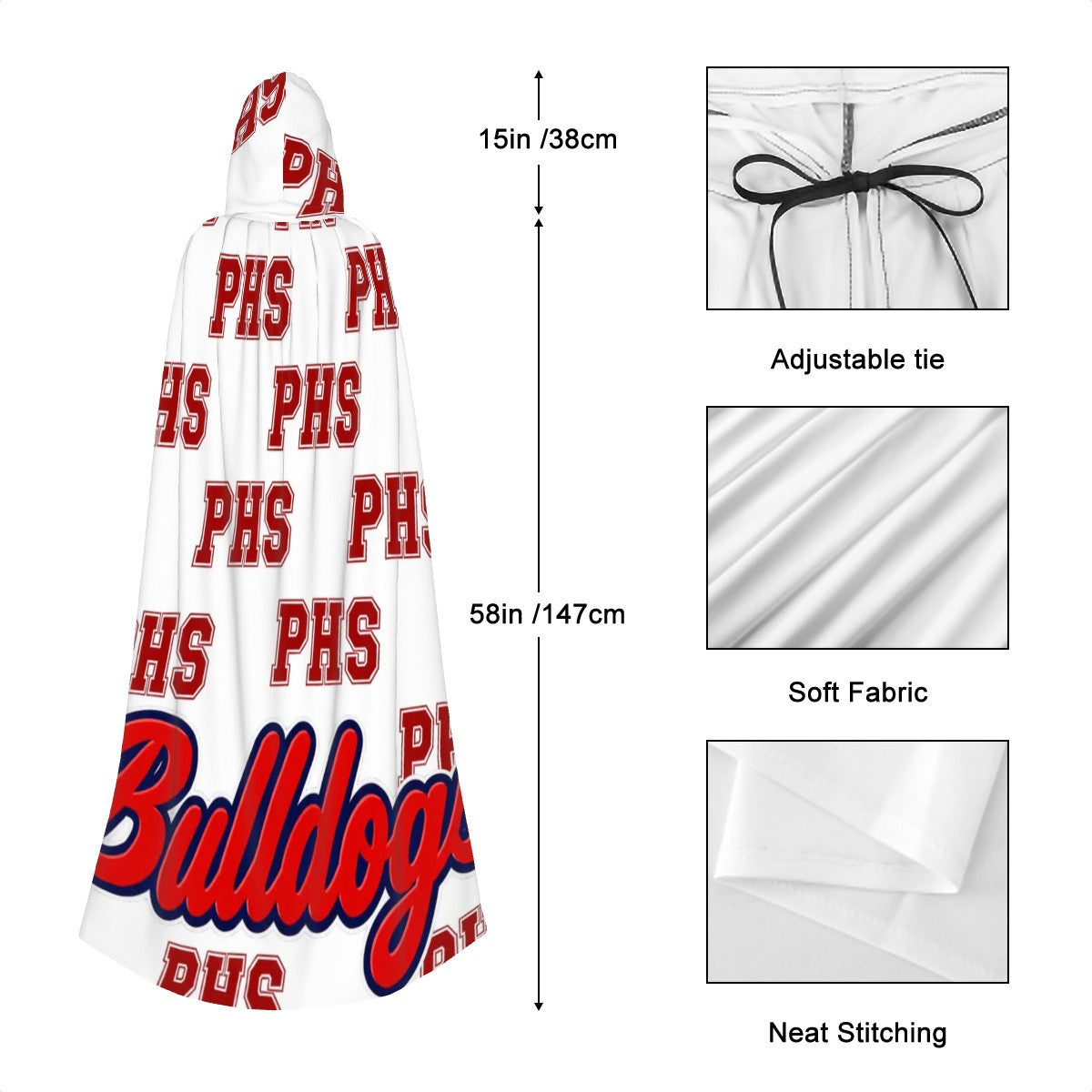 Hooded Cloak PHSBulldogs